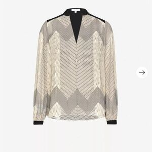 Reiss Zanna-zig V-neck crepe shirt